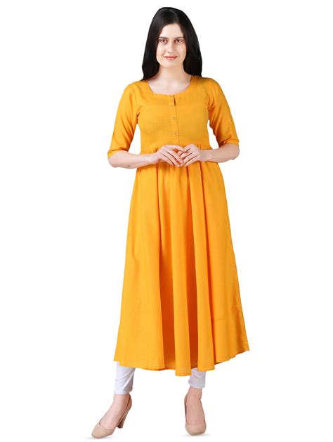 Buy Online Solid Flared Kurta From Kurta Kurtis For Women By Indian Texture For ₹700 At 65 Off