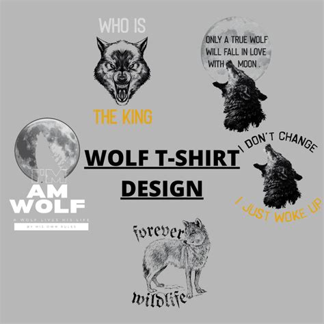 5 Beautiful Wolf T Shirt Design Bundle In Png And Psd Format Collection