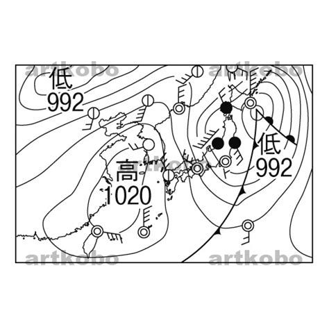 Web教材イラスト図版工房 Rcm日本付近の4月ごろの天気図3