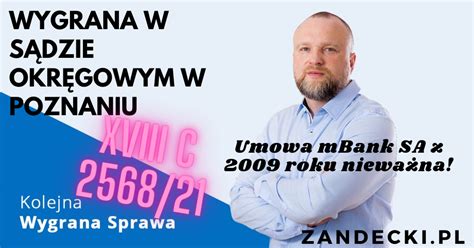 Mbank Sa Ponownie Pokonany W Poznaniu Umowa Z R