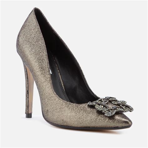 Dune Womens Breanna Suede Court Shoes In Metallic Lyst