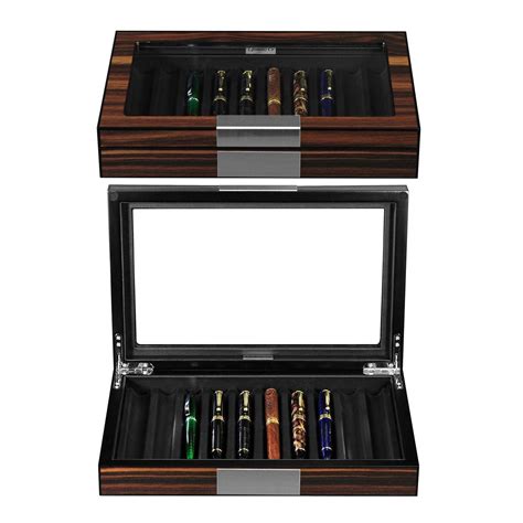 Buy Lifomenz Co Wood Pen Display Box 10 Pen Organizer Box Glass Pen