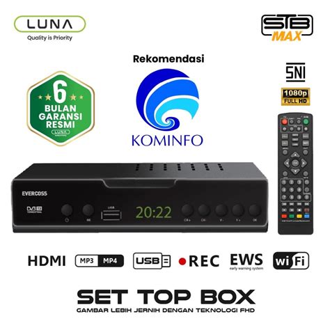 Jual LUNA X EVERCOSS Set Top Box TV Penerima Siaran Digital Receiver