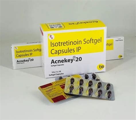 Finished Product Isotretinoin Softgel Capsules IP 20 Mg Packaging