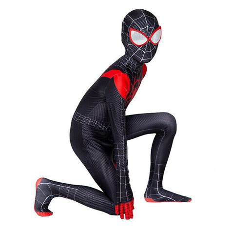 Karneval Spiderman Cosplay Kostüm Miles Morales Kinder Herren Anzug