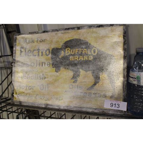 vintage buffalo metal brand sign
