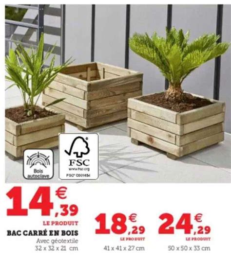 Promo Bac Carré En Bois chez Hyper U iCatalogue fr