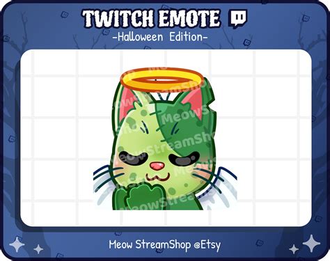 Twitch Emote Cute Zombie Cat Pray Halo Angel Emotes Etsy India