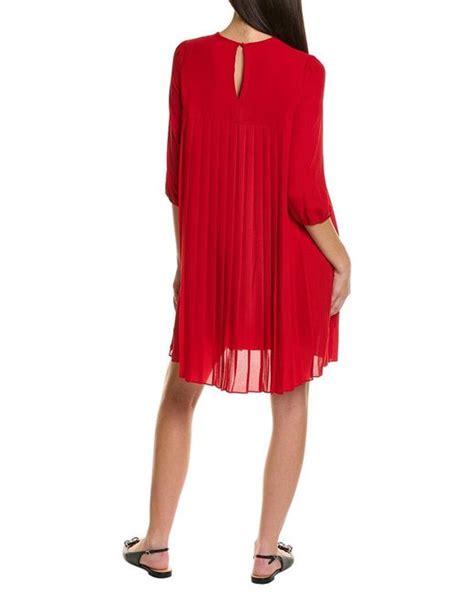 Nanette Lepore Accordion Pleated Mini Dress In Red Lyst