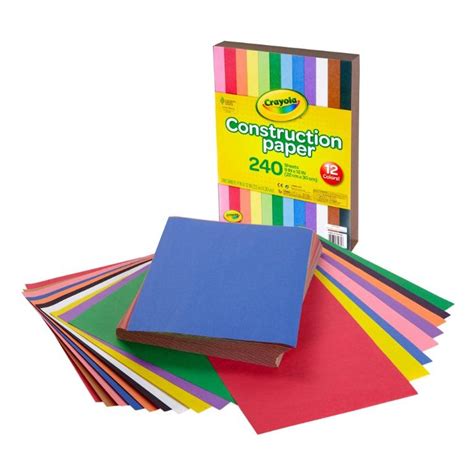 Crayola Construction Paper In 10 Assorted Colours 240 Sheets Hobbies And Toys Stationery