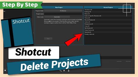 How To Delete Projects Shotcut Tutorial YouTube