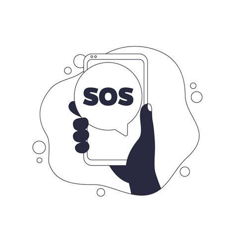 Sos Message In The Phone Vector Illustration Vector Art At