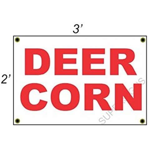 Deer Corn 2x3 White Wred Banner Sign