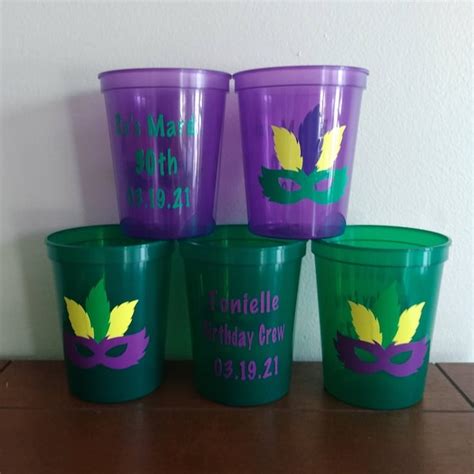 Personalized Mardi Gras Plastic Cups - Etsy