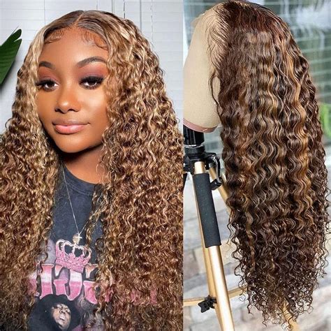 Amazon Highlight Curly Lace Front Wig Human Hair X Ombre Curly