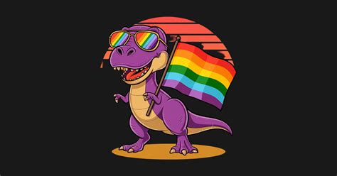 LGBT T Rex Dino Rainbow Flag LGBTQ Gay Pride Month Lgbt T Rex Dino