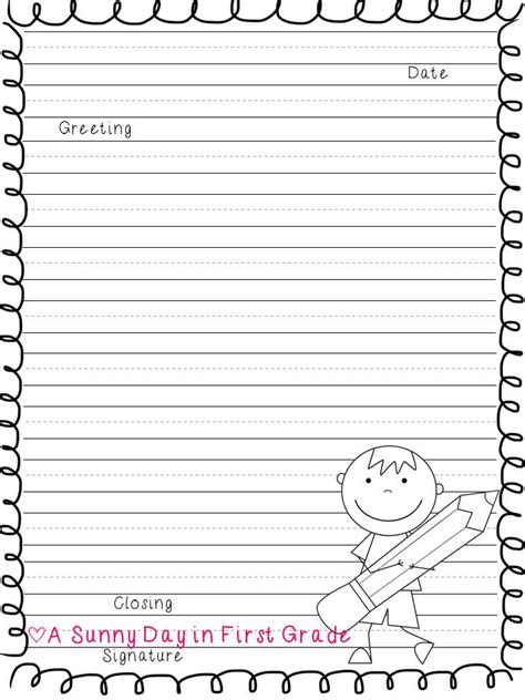 3rd Grade Letter Writing Template