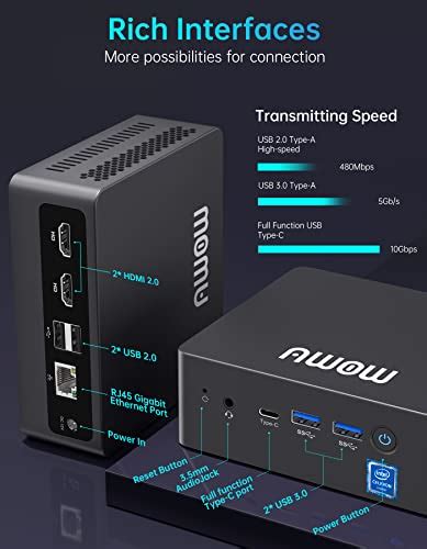 AWOW Mini PC Windows 11 Pro Mini Desktop Computer Intel Celeron J4125