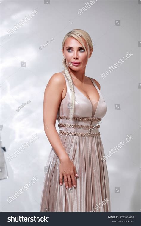 Sexy Blonde Woman Posing White Background Stock Photo 2203686207 Shutterstock