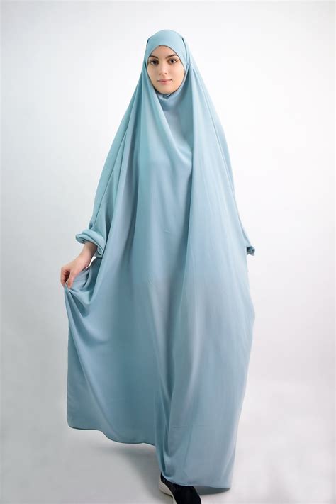 Ramadan Muslim Women Hijab Dress Prayer Garment Hooded Long Khimar