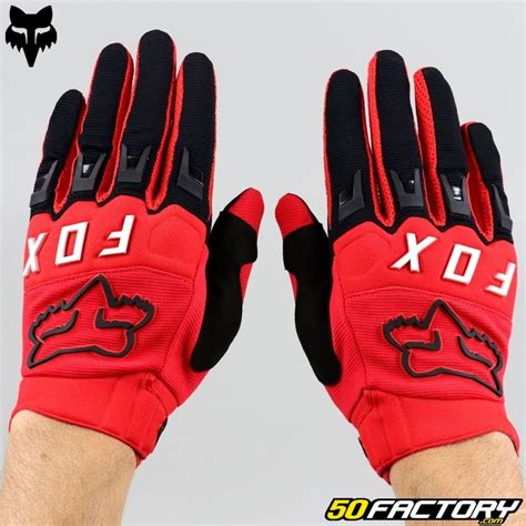 Gants cross Fox Racing Dirtpaw rouges fluo Équipement pilote