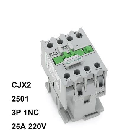 LC1D AC Contactor CJX2 2501 25A NC 3 Phase DIN Rail Mount Electric