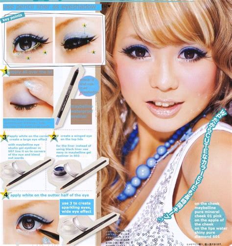 Gyaru Tutorial Using Lilac Eye Color And Black And White Liner Harajuku