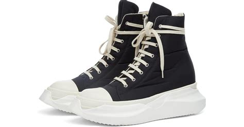 Rick Owens Drkshdw Canvas Abstract Hi Top Sneakers In Black For Men Lyst