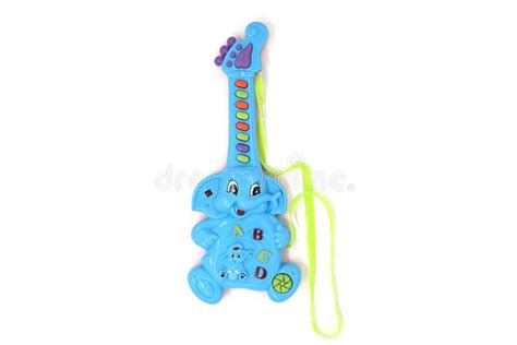Blue Guitar Toy Isolated On White Background Stock Image Image Of