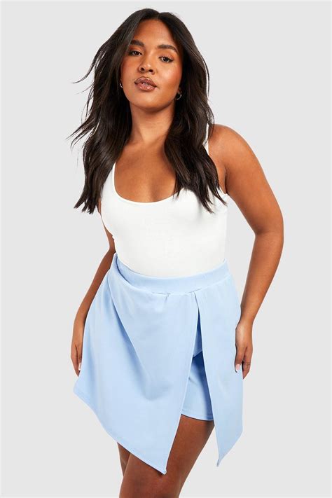 Plus Wrap Skort Boohoo Usa