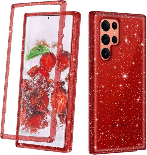 Lamcase For Samsung Galaxy S22 Ultra 5g Case Crystal Clear Glitter Sparkly Bling