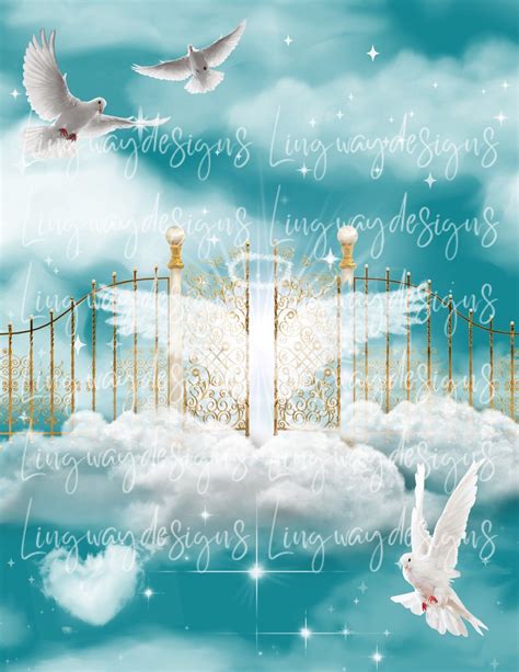 Teal Heavens Gate In Loving Memory Forever In Our Hearts Angel Etsy