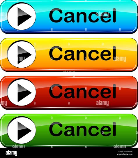 Illustration Of Colorful Web Buttons Set For Cancel Stock Photo Alamy