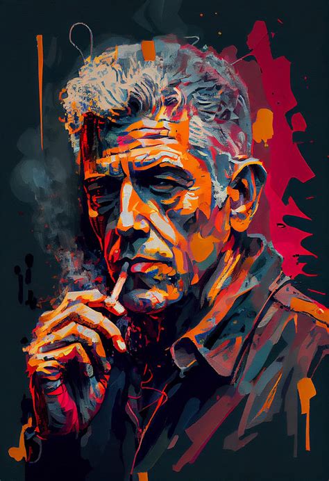 Anthony Bourdain Oil Painting Pop Art By Asar Studios Painting By