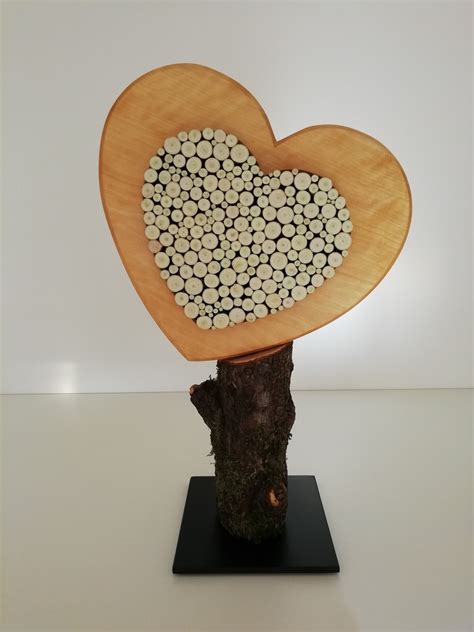 Holzherz Mit Fu Pers Nliches Geschenk F R Valentinstag Oder Etsy