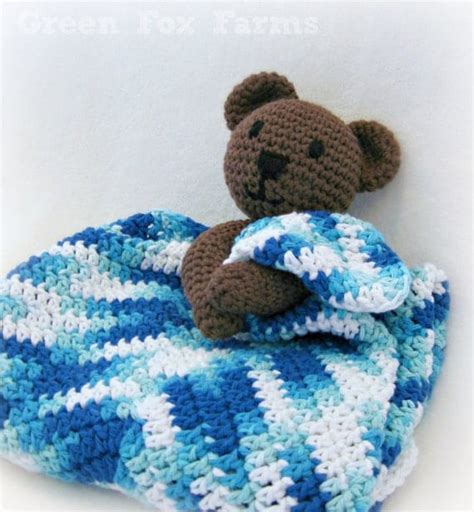 Bear Blanket Lovey Baby Bear Lovey Crochet Baby Lovey Teddy