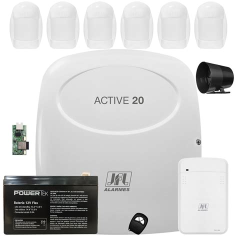 Kit Alarme Active 20 Ethernet E 6 Sensores Idx 1001 Jfl