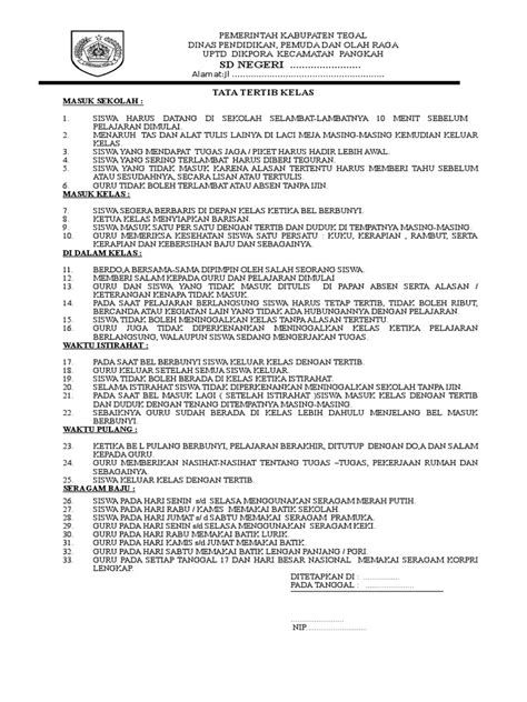 Detail Contoh Tata Tertib Sekolah Sd Koleksi Nomer 24