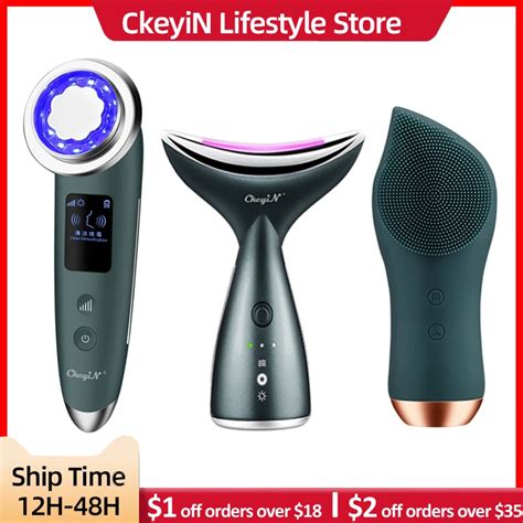 Ckeyin Led Photon Beauty Device Ems Neck Massager Electric