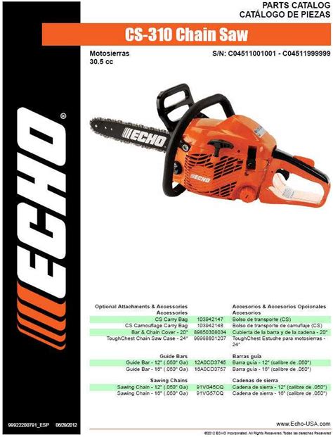 The Anatomy Of The Echo Cs 310 Chainsaw Exploring Its Parts Diagram