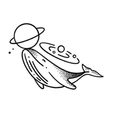 Space Whale Tattoo Temporary Tattoo | Lemmetat