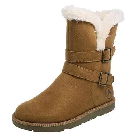 Airwalk Womens Cognac Suede Womens Nia Cozy Boot 10 Regular Cozy