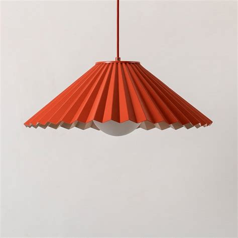 Houseof Pleated Pendant Light In Burnt Orange And Pale Pink