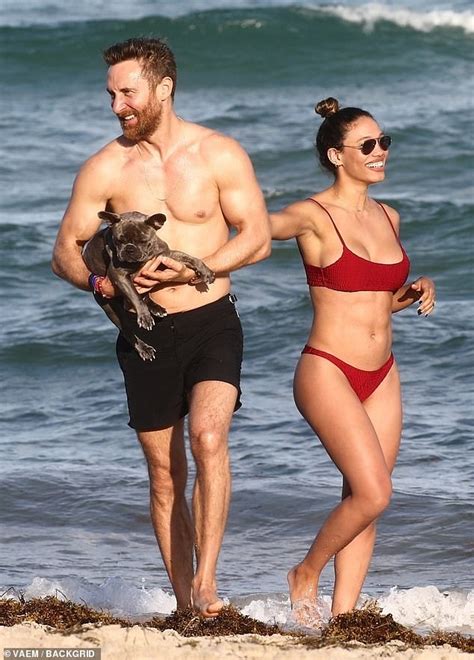 Dj David Guetta Packs On The Pda With Bikini Clad Girlfriend Jessica Ledon In Miami