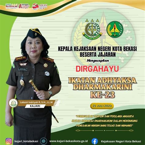 Kejari Kota Bekasi Mengucapkan DIRGAHAYU Ikatan Adhyaksa Dharmakarini