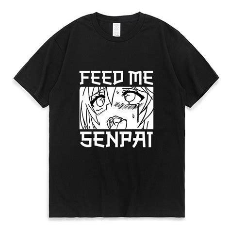เสอแฟชนผญ ฟด Me Senpai Tshirt Notice Me Senpai Ahegao Face Hentai Otaku อะนเมะผหญง