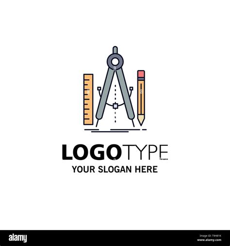 Build Design Geometry Math Tool Flat Color Icon Vector Stock Vector