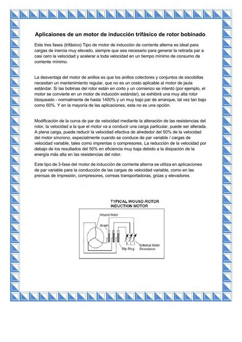 PDF Aplicaiones de un motor de inducción trifásico de rotor bobinado