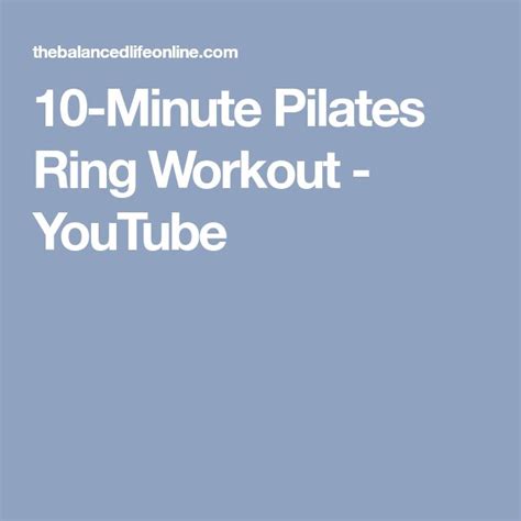 10 Minute Pilates Ring Workout Lindywell Pilates Ring Rings