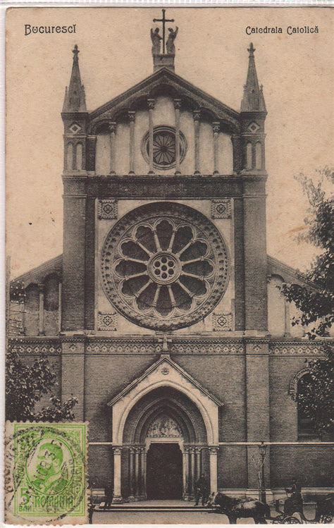 Timbre Romania 1908 Carte Postala Bucuresti Catedrala Catolica La 5000